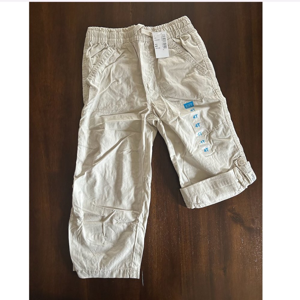 4T BOYS Khaki Pants/Roll-up Shorts, NEW, THE CHILDREN'S PLACE